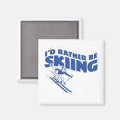 Ich würde eher Ski fahren (männlich) Magnet (Vorderseite/Rückseite)