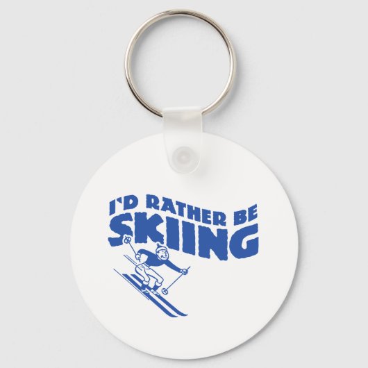 Ich würde eher Ski fahren (männlich) Schlüsselanhänger (Vorderseite)