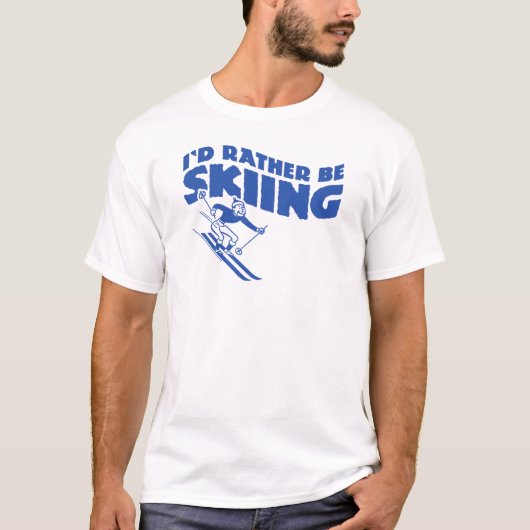 Ich würde eher Ski fahren (männlich) T-Shirt (Vorderseite)