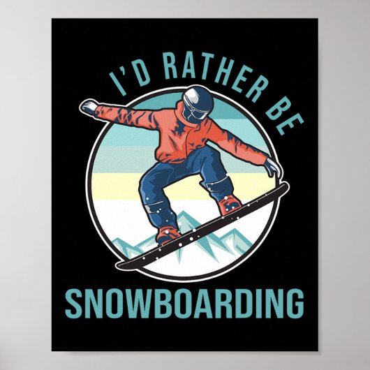 Ich würde eher Snowboarden Retro Ski Goggles Winte Poster (Vorne)