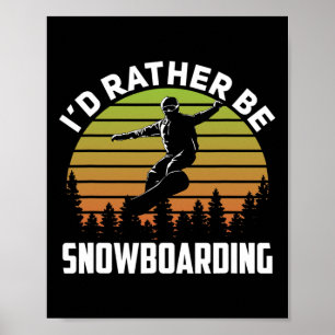 Ich würde eher Snowboarden Retro Sunset Winter Nov Poster