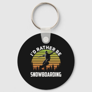 Ich würde eher Snowboarden Retro Sunset Winter Nov Schlüsselanhänger