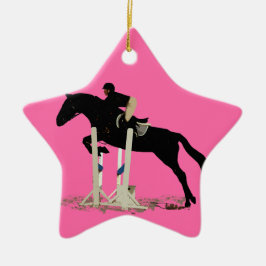 Ich würde eher springen! Pferd Keramik Ornament