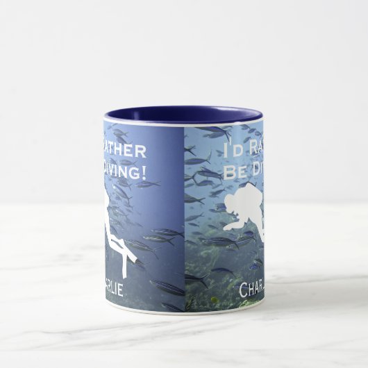 Ich würde eher tauchen - personalisierte Mug Tasse (Zentrum)