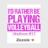Ich würde eher Volleyball-Laptop spielen Aufkleber (Blatt)