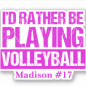 Ich würde eher Volleyball-Laptop spielen Aufkleber (Vorderseite)