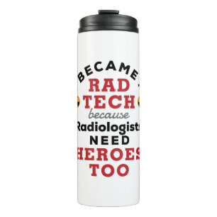 Ich wurde ein Krasser Tech Funny Radiologic Techno Thermosbecher