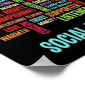 Ich wurde eine soziale Arbeiterwortwolke Poster (Ecke)