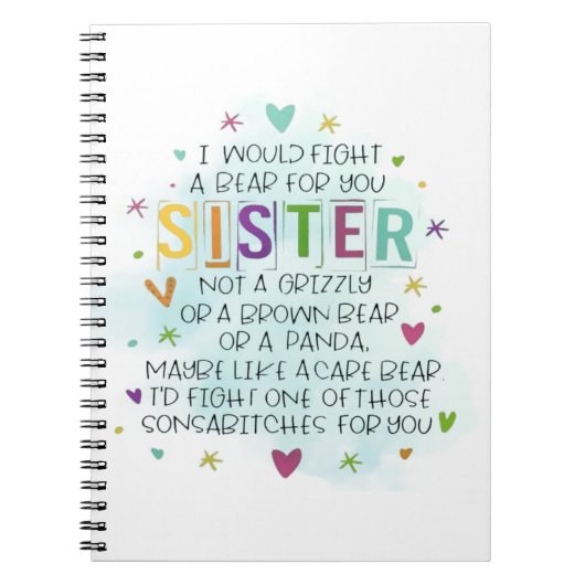 Ich würde einen Bären für dich schlagen Notizblock (Vorderseite)