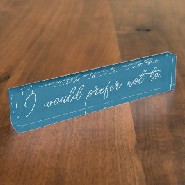 Ich würde es vorziehen, nicht "Namplate" zu lösche Namensplakette