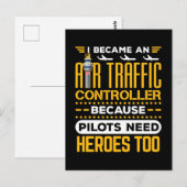 Ich wurde Fluglotsen Postkarte (Vorne/Hinten)