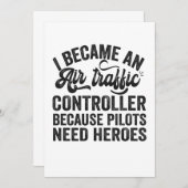 Ich wurde Fluglotsen, weil Piloten Dankeskarte (Vorne/Hinten)