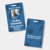 Ich wurde für Covid-19, Deep Blue geimpft Ausweis (Vorder- & Rückseite)