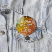 Ich wurde für Covid-19, Orange Grunge geimpft Button (Beispiel)