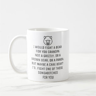 Ich würde für dich einen Bären bekämpfen, Opa, Kaf Kaffeetasse