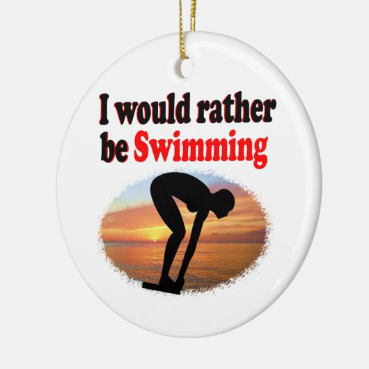 ICH WÜRDE GERADE SCHWIMMEN KERAMIK ORNAMENT (Links)