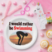 ICH WÜRDE GERADE SCHWIMMEN PAPPTELLER (Party)