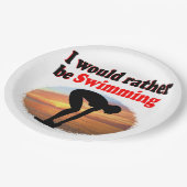 ICH WÜRDE GERADE SCHWIMMEN PAPPTELLER (Schrägansicht)