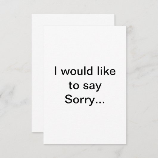 "Ich würde gerne.."-Karte sagen. Dankeskarte (Vorne/Hinten)