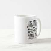 Ich wurde im Januar geboren, Gray Typography Desig Kaffeetasse (VorderseiteRechts)