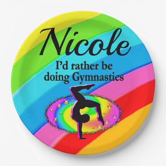 ICH WÜRDE JEDEN TAG GYMNASTIK MACHEN PAPPTELLER (Vorderseite)