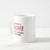 Ich wurde Lehrer für das Geld und den Ruhm Kaffeetasse (Vorderseite Links)