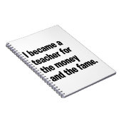 Ich wurde Lehrer für das Geld und den Ruhm. Notizblock (Rechte Seite)