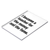 Ich wurde Lehrer für das Geld und den Ruhm. Notizblock (Linke Seite)