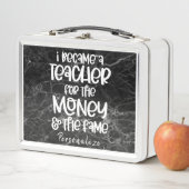Ich wurde Lehrerin Funny Spaß Zitat Personalisiert Metall Brotdose (Beispiel)