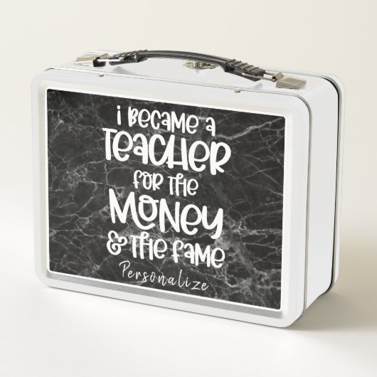 Ich wurde Lehrerin Funny Spaß Zitat Personalisiert Metall Brotdose (Rückseite)