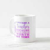 Ich wurde Lehrerin und Individuelle Name Pastel Kaffeetasse (Vorderseite Links)