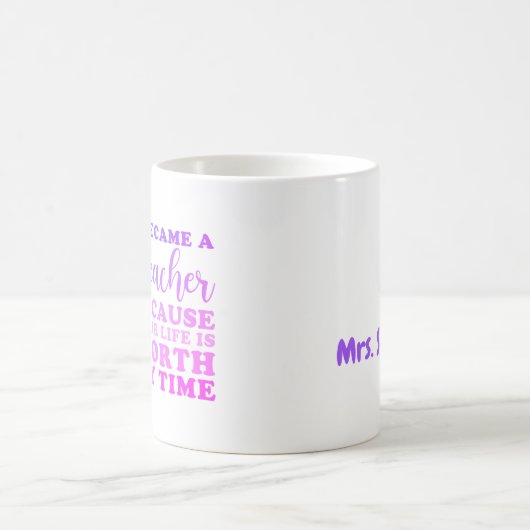 Ich wurde Lehrerin und Individuelle Name Pastel Kaffeetasse (Mittel)