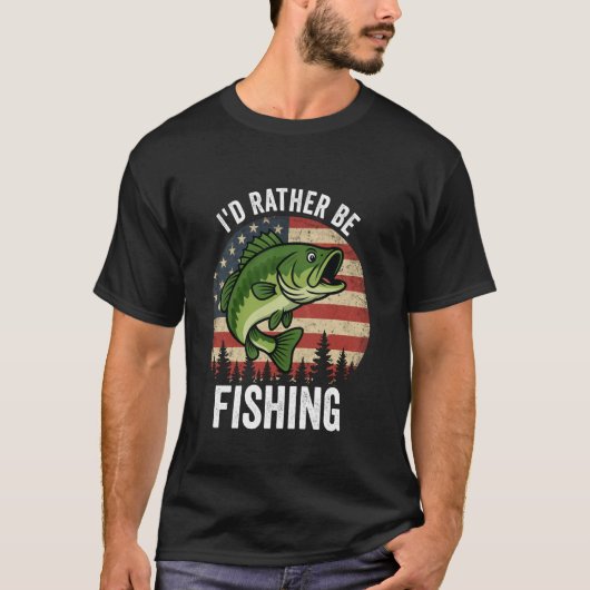 Ich würde lieber angeln Funny Fishing T-Shirt (Vorderseite)