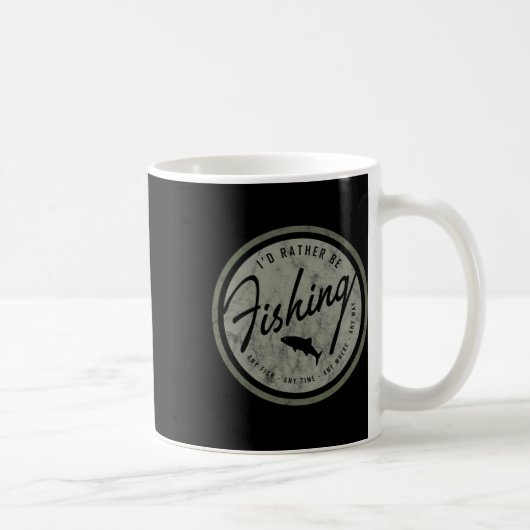 Ich würde lieber angeln! Retro Kaffeetasse (Rechts)