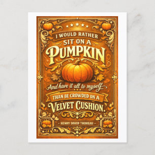 "Ich würde lieber auf einem Kürbis sitzen" Zitat Postkarte