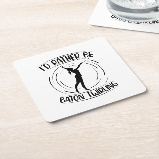 Ich würde lieber Baton beim wirbeln sein | Tänzerg Rechteckiger Pappuntersetzer (angewinkelt)