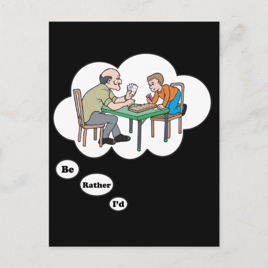 Ich würde lieber Cribbage spielen Postkarte (Vorderseite)
