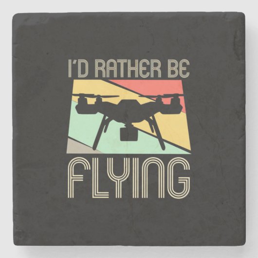 Ich würde lieber Drohne fliegen Steinuntersetzer (Vorderseite)