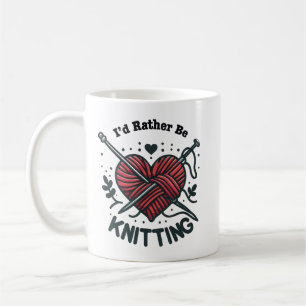 Ich würde lieber ein Herz-Garn-Grafik stricken Kaffeetasse