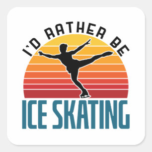 Ich würde lieber Eiskunstlauf machen Quadratischer Aufkleber