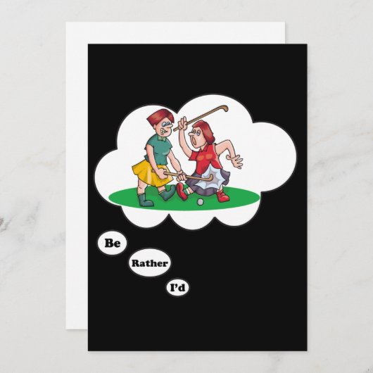 Ich würde lieber Feldhockey 3 spielen Einladung (Vorne/Hinten)