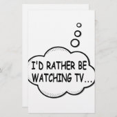 Ich würde lieber fernsehen briefpapier (Vorne/Hinten)