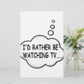 Ich würde lieber fernsehen briefpapier (Stehend Vorderseite)