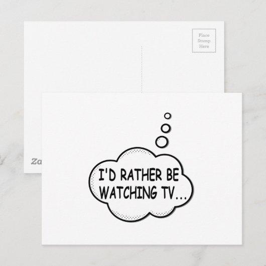 Ich würde lieber fernsehen postkarte (Vorne/Hinten)
