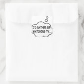 Ich würde lieber fernsehen quadratischer aufkleber (Tasche)