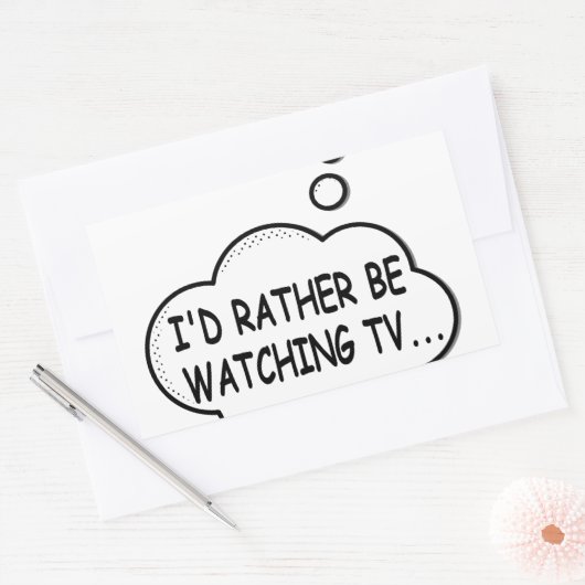 Ich würde lieber fernsehen rechteckiger aufkleber (Umschlag)