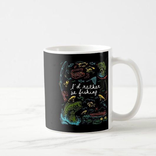 Ich würde lieber fischen lustiger Angler Fischlieb Kaffeetasse (Rechts)