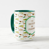 "Ich würde lieber fischen" mit Fishing Lures-Kaffe Tasse (Vorderseite Links)