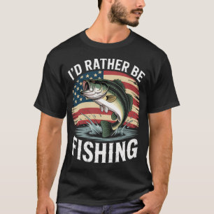Ich würde lieber fischen - Vintage-Bass-Fisch-Desi T-Shirt
