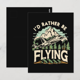 Ich würde lieber fliegen. Flugzeug Postkarte